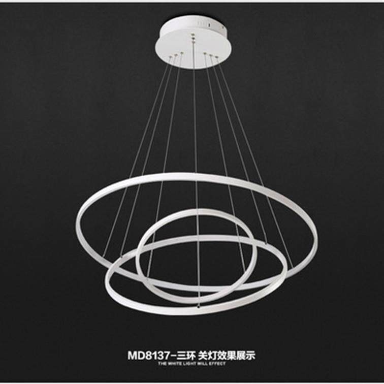 内发光吊灯后现代北欧客厅灯简约餐厅灯具个性创意灯环形圆形卧