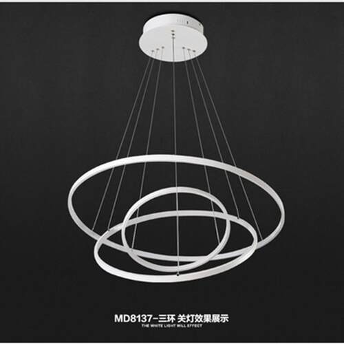 内发光吊灯 后现代北欧客厅灯简约餐厅灯具个性创意灯环形圆形卧