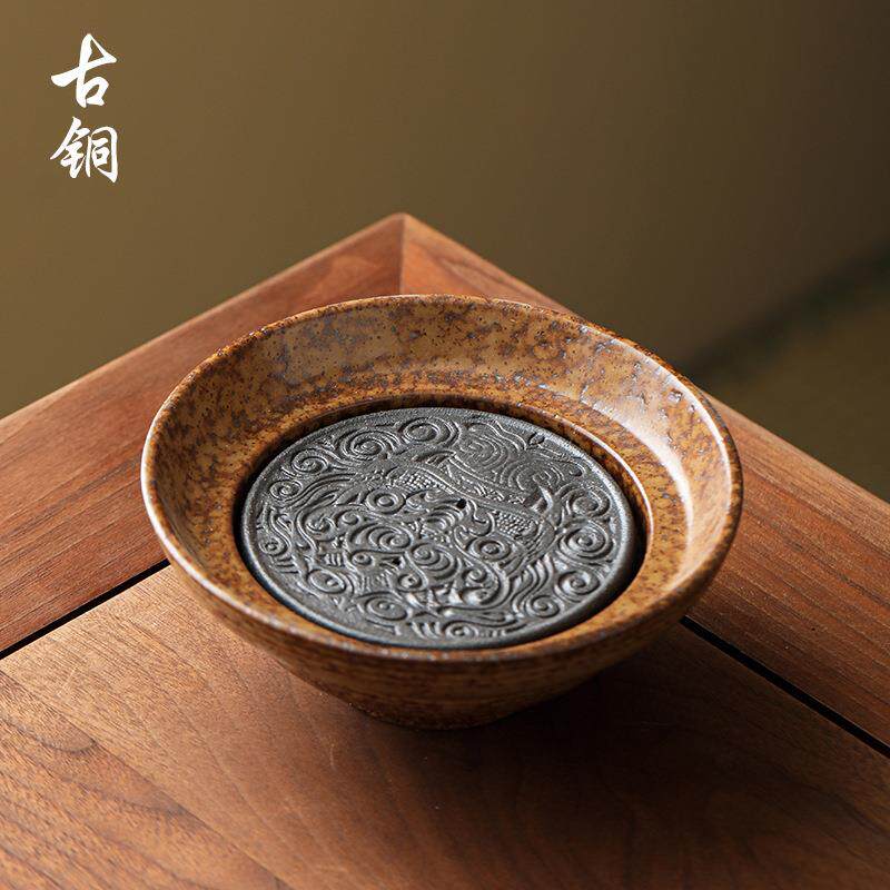 藤编壶垫粗陶壶承储水式干泡台宜兴紫砂壶茶壶底座壶托茶具大号