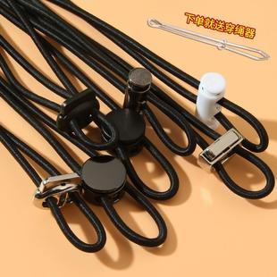 裤腰带松紧绳裤脚收口黑色橡皮筋抽绳卡扣裤脚带子高弹力耐用辅料