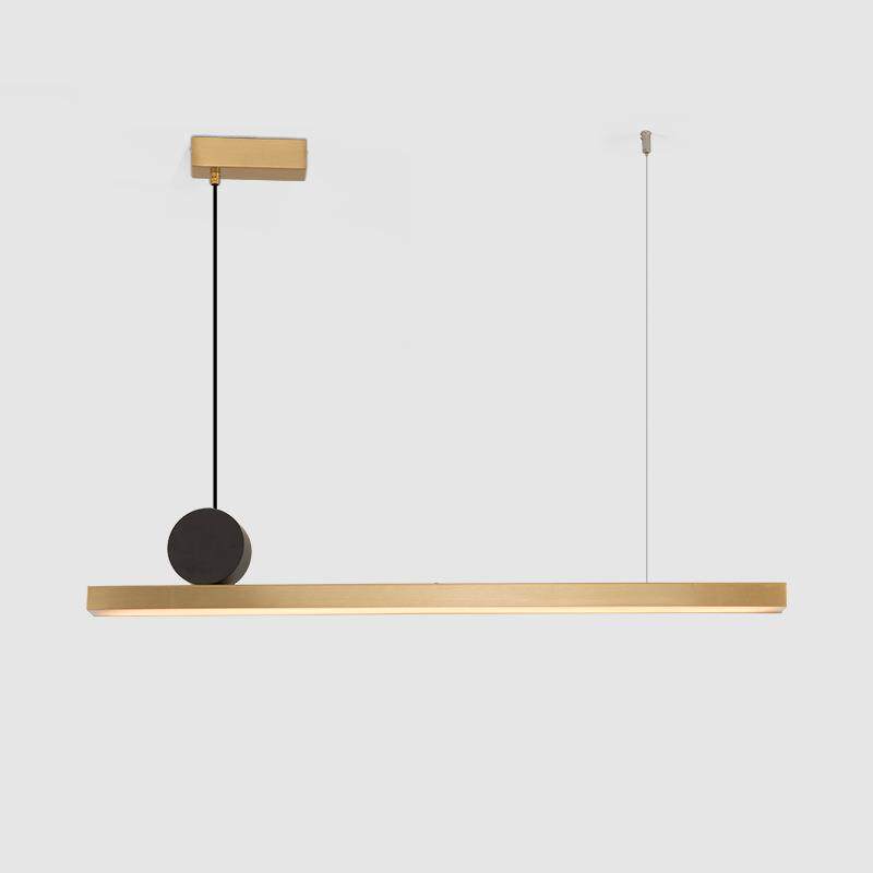 极简长条餐厅吊灯北欧办公几何线条简约轻奢茶桌长吧台一字型灯饰