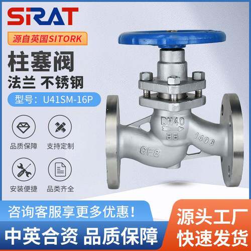 U41SM-16P锅炉高温蒸汽不锈钢法兰柱塞阀DN25240506580100