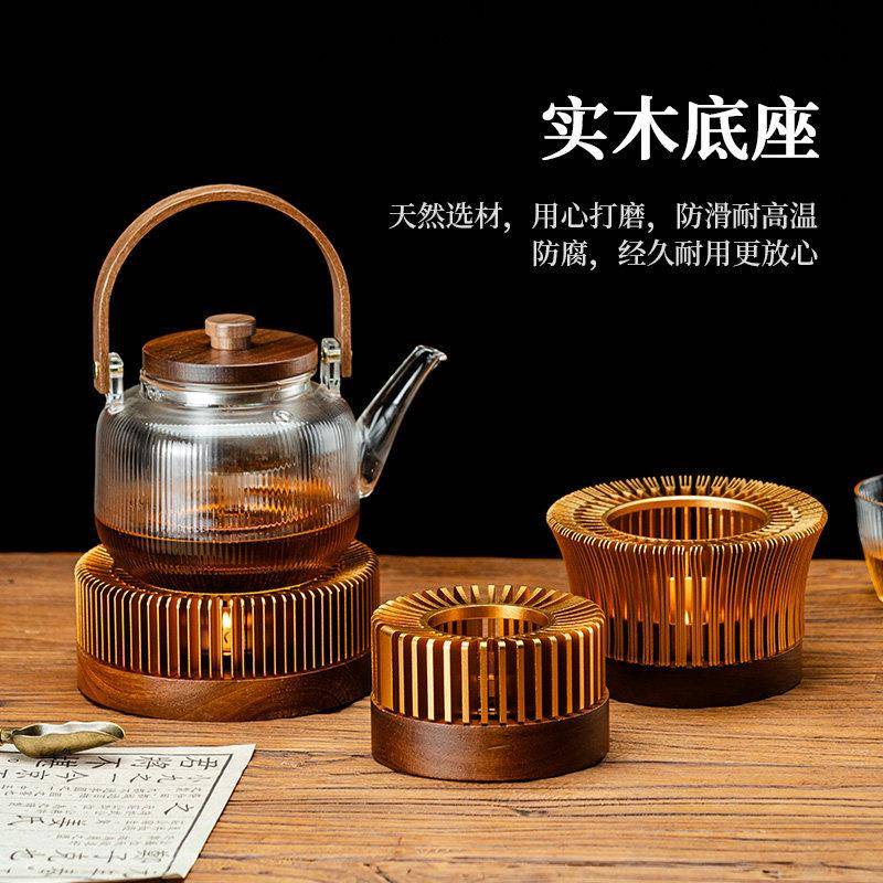蜡烛煮茶炉中式煮茶器暖茶炉茶壶底座温茶器加热水果花茶保温提梁