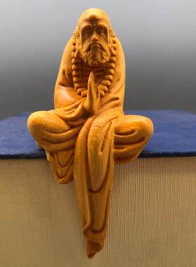 崖柏黄杨木雕菩提达摩祖师摆件家居客厅装饰工艺品禅宗第二八祖师