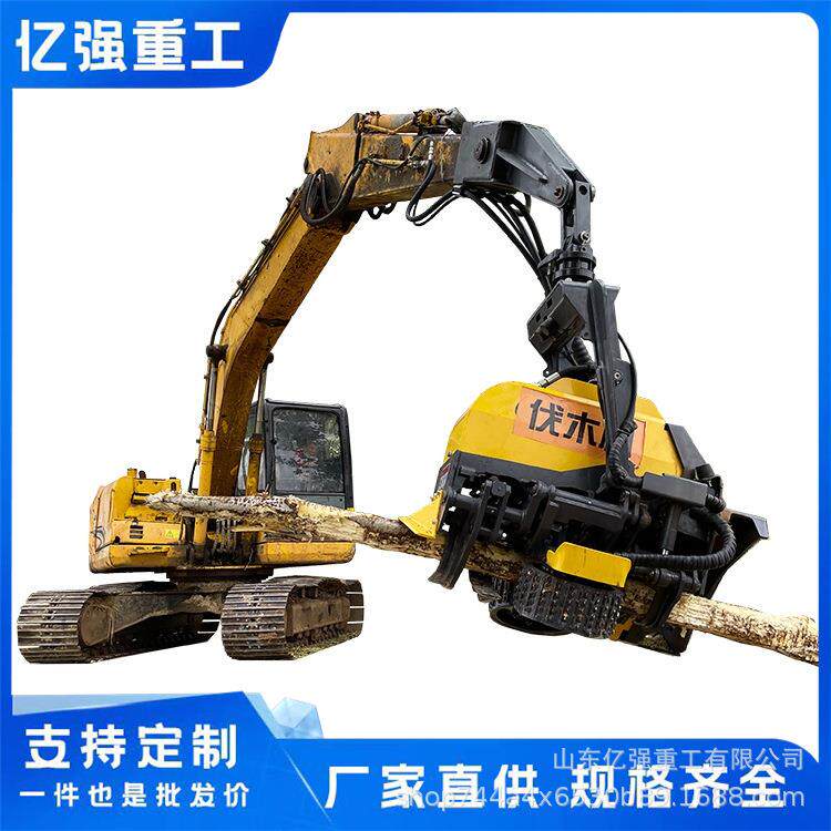 半自动抱夹锯伐树机挖机安装伐木机图片树木修剪用伐树机器