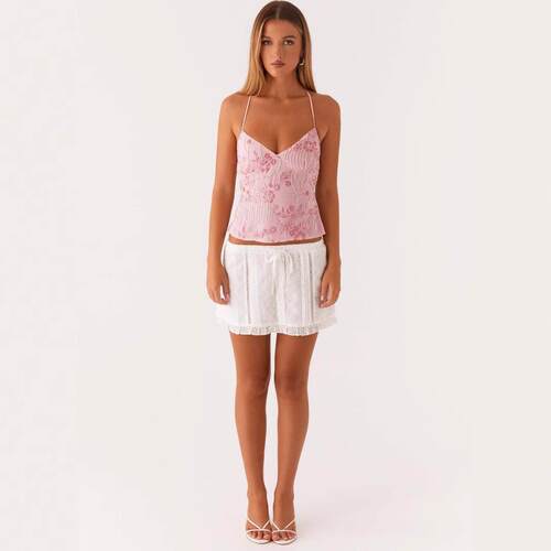 Women Y2K Sequin Cami Top Sexy V Neck Open Back Criss Cross