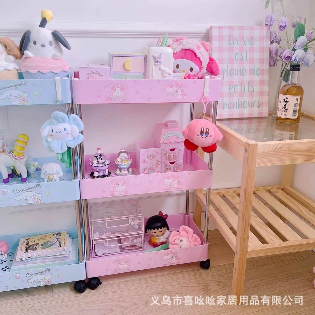 可爱推车日AL675044系美蒂玉桂狗三层落架地物架可移动乐卧室浴室