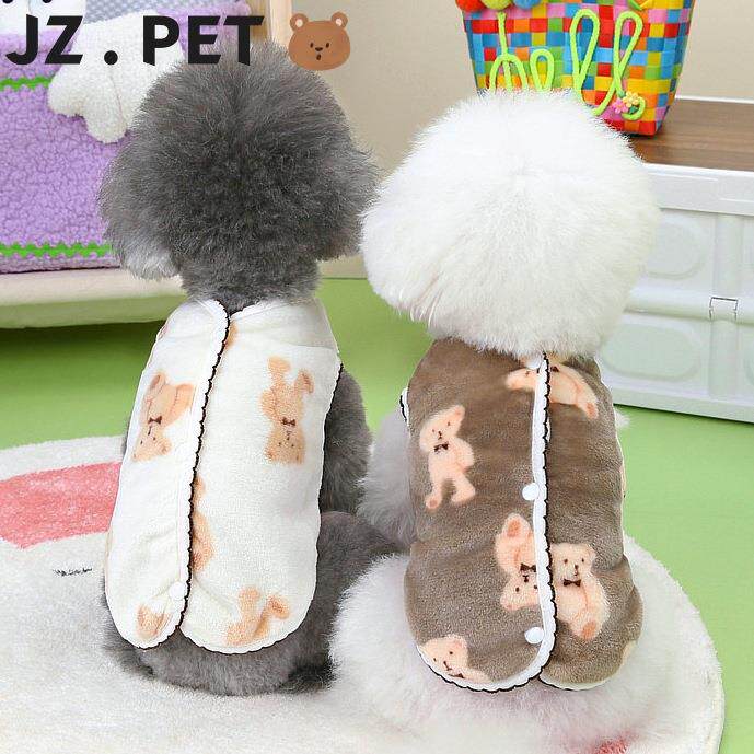 秋冬24新品狗狗衣服月牙熊保暖绒背心泰迪博美可爱宠物狗衣服