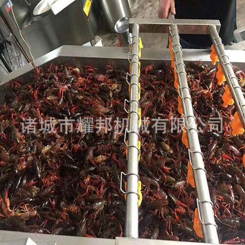 全自动小龙虾清洗机大型小龙虾清洗蒸煮加工设备小龙虾蒸煮机