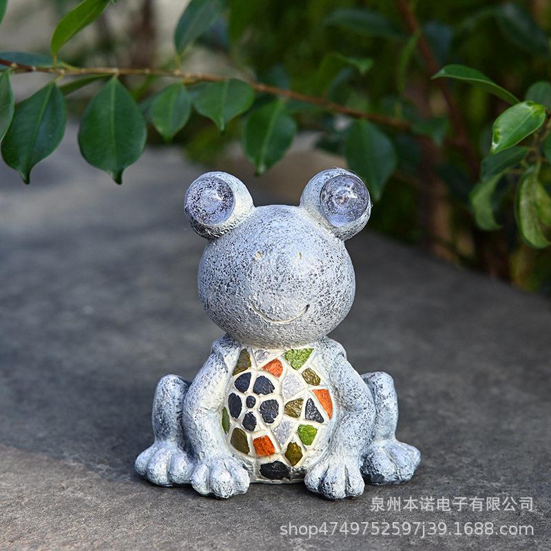 户外动物摆件树脂工艺品太阳能创意610园品庭院装饰青蛙花蜗灯牛