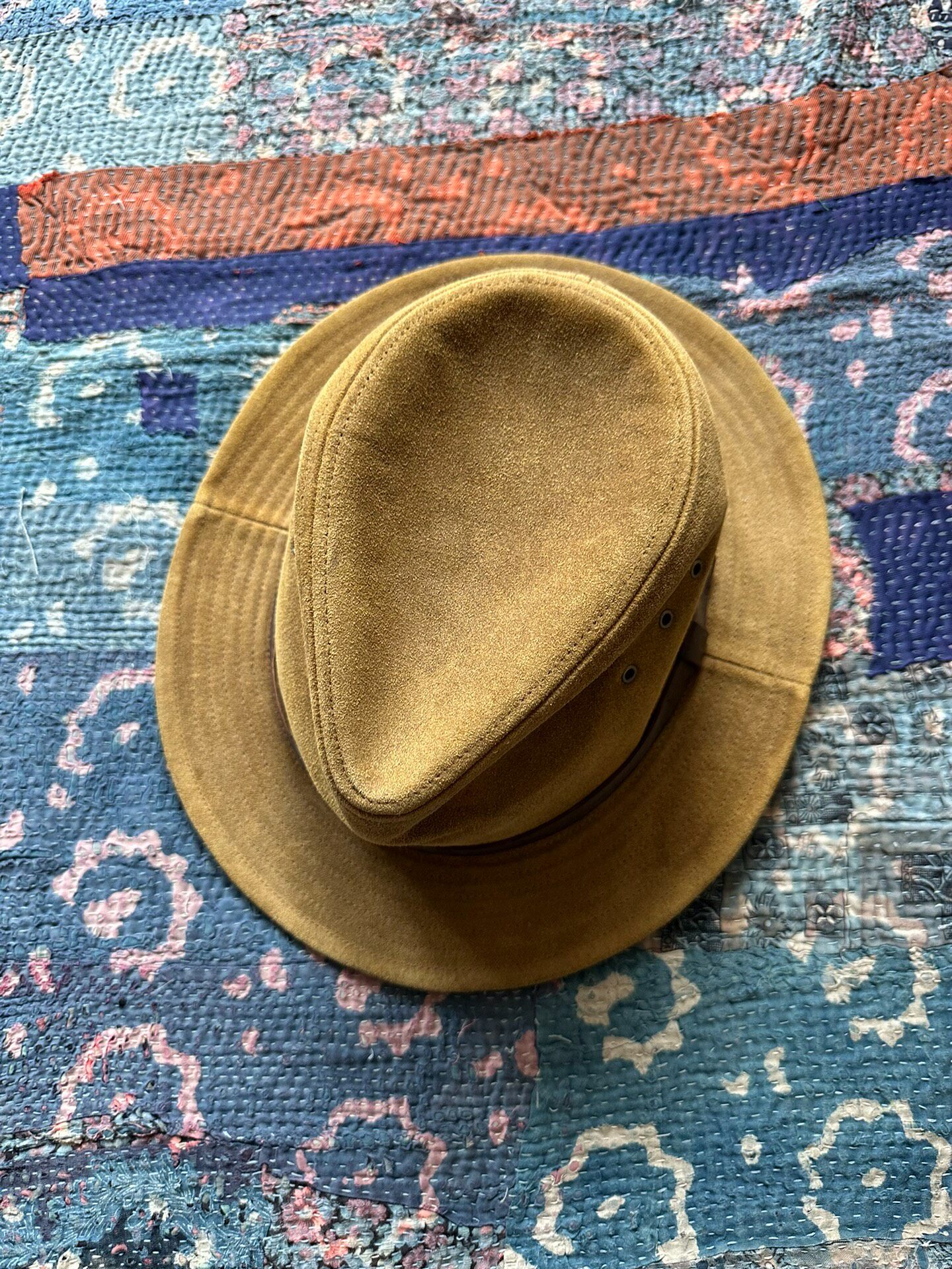 RRL Brown Leather Formal Hat