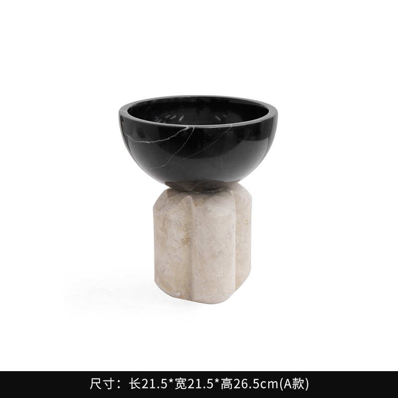 简约洞轻摆件器北欧石花餐厅果盘样板房饰品奢客厅现代摆设售楼处