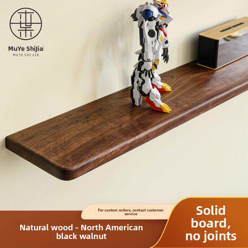 北美Fas级黑胡桃一字隔断纯实木架子客厅电视背景墙悬挂装饰