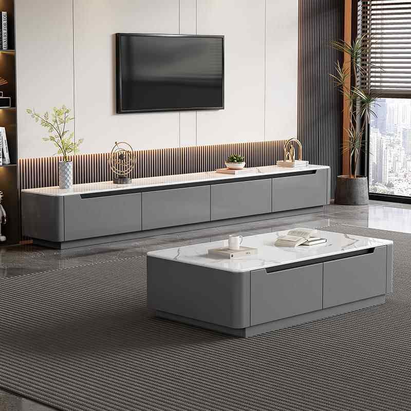 全实木岩板茶几电视机柜组合现代简约客厅2025新款家用储物落地柜,住宅家具,电视柜,淘宝优惠券,粉丝福利购,淘宝优惠卷