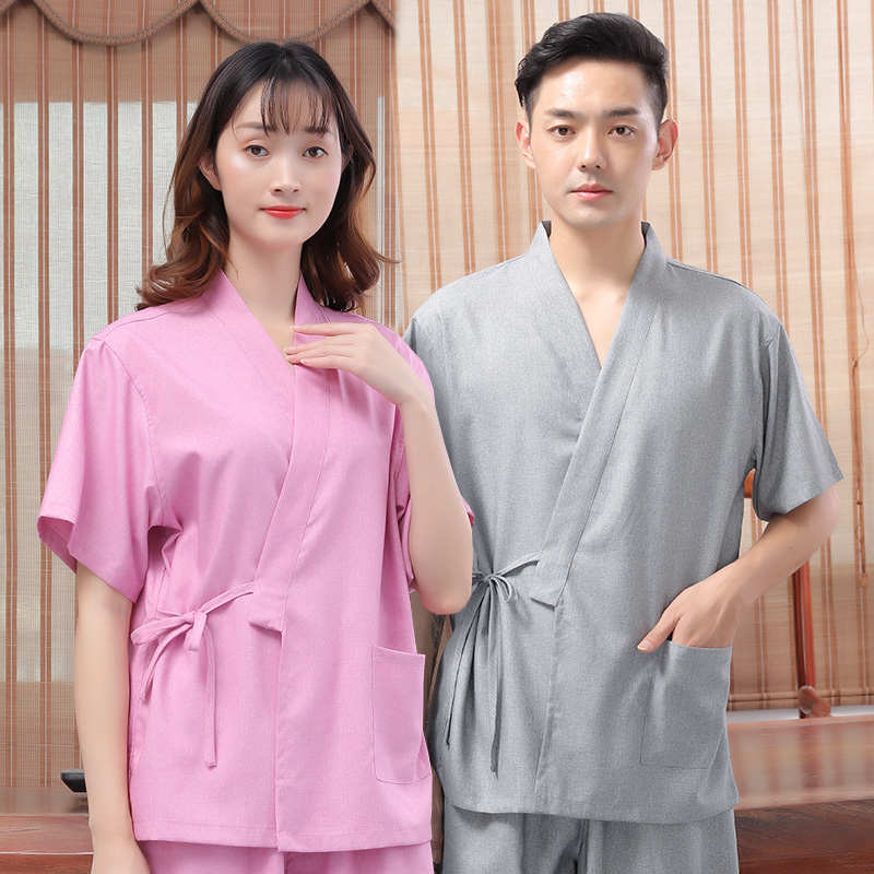 合逸衣 日式和服男女冰丝汗蒸服 开衫浴衣美容院按摩服套装 SM12