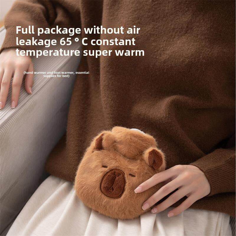 可爱毛绒热水袋注水女卡皮巴拉暖手袋小号迷你暖手宝暖手袋暖水袋