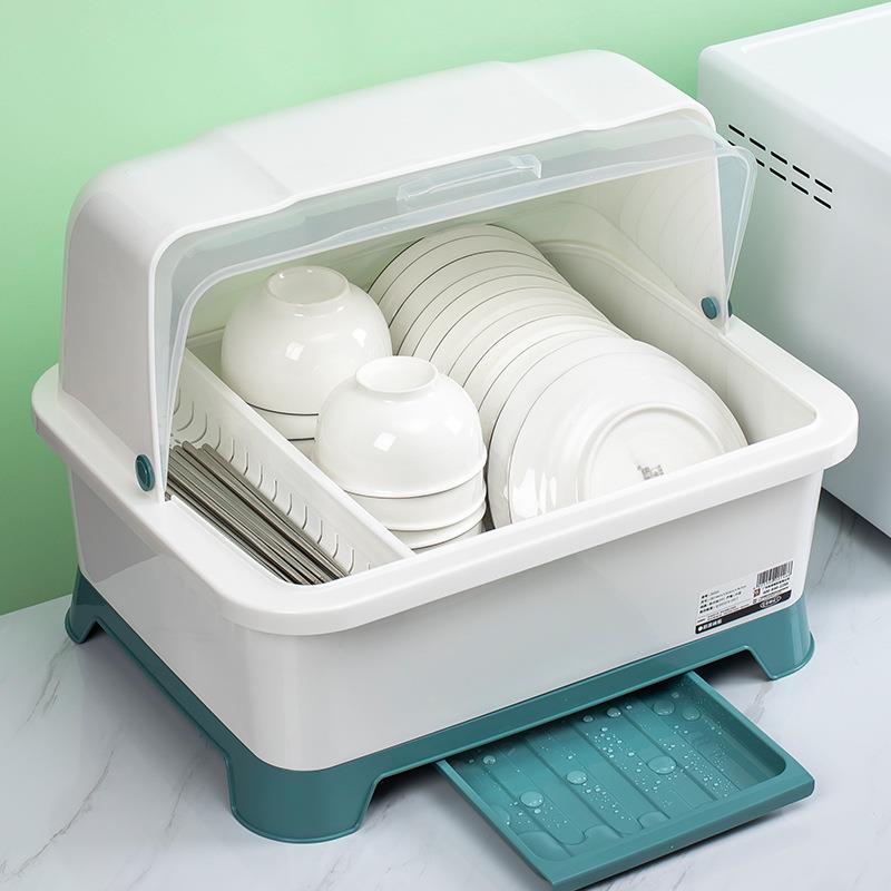 厨房碗筷纳盒整理箱餐具碗碟收纳层HlNHqr高端沥水碗架架盖子收碗