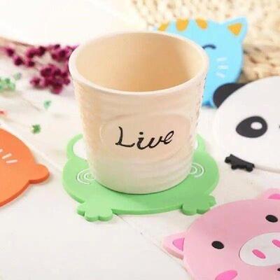 1/2/5PCS Cartoon Coaster Silicone Mat Drink Cup Coasters