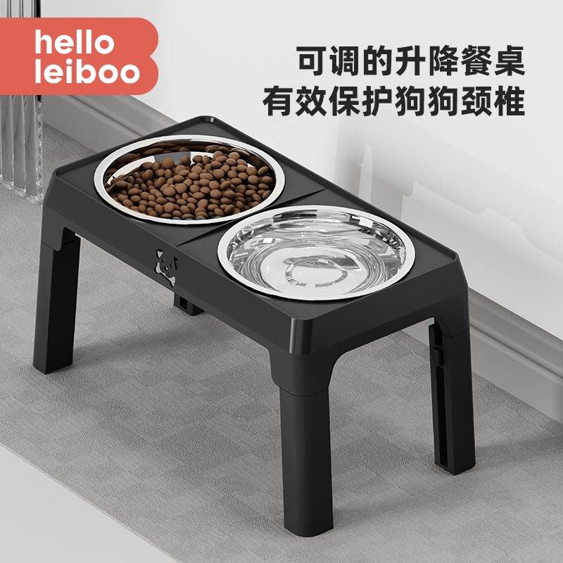 护颈护脊专用不锈钢狗碗狗盆防打翻饭桌大型犬狗吃饭食喝水一体