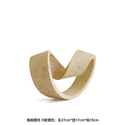 仿几何现代创意电视柜批发环形艺术装饰品奢摆件 轻样板间石洞