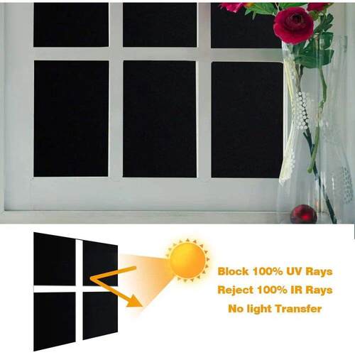Blackout Opaque Window Sticker Static Cling 100% Light Block