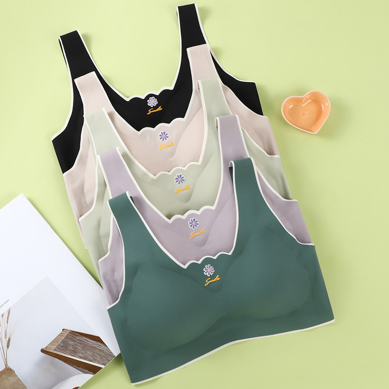 冰丝乳胶撞色无痕内衣背心抹胸