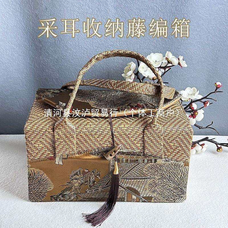 采耳工具收纳箱耳箱插袋毛袋掏耳朵大容量双层手提便携技师箱足疗