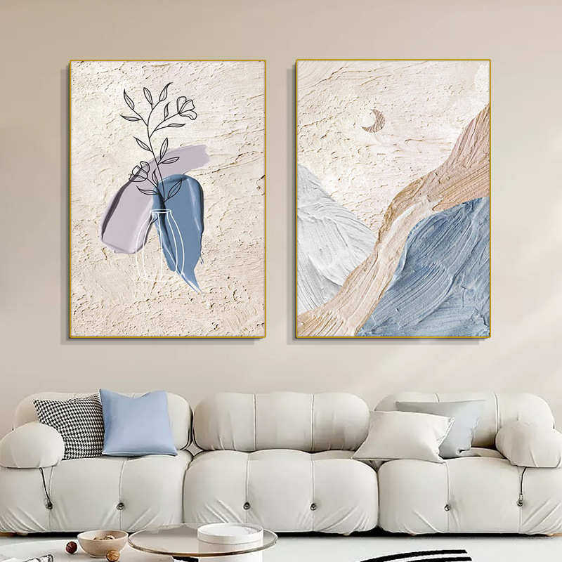 奶油风客厅挂画高级感小清新花朵装饰画植物花卉沙发背景墙三联画,家居饰品,现代装饰画,淘宝优惠券,粉丝福利购,淘宝优惠卷