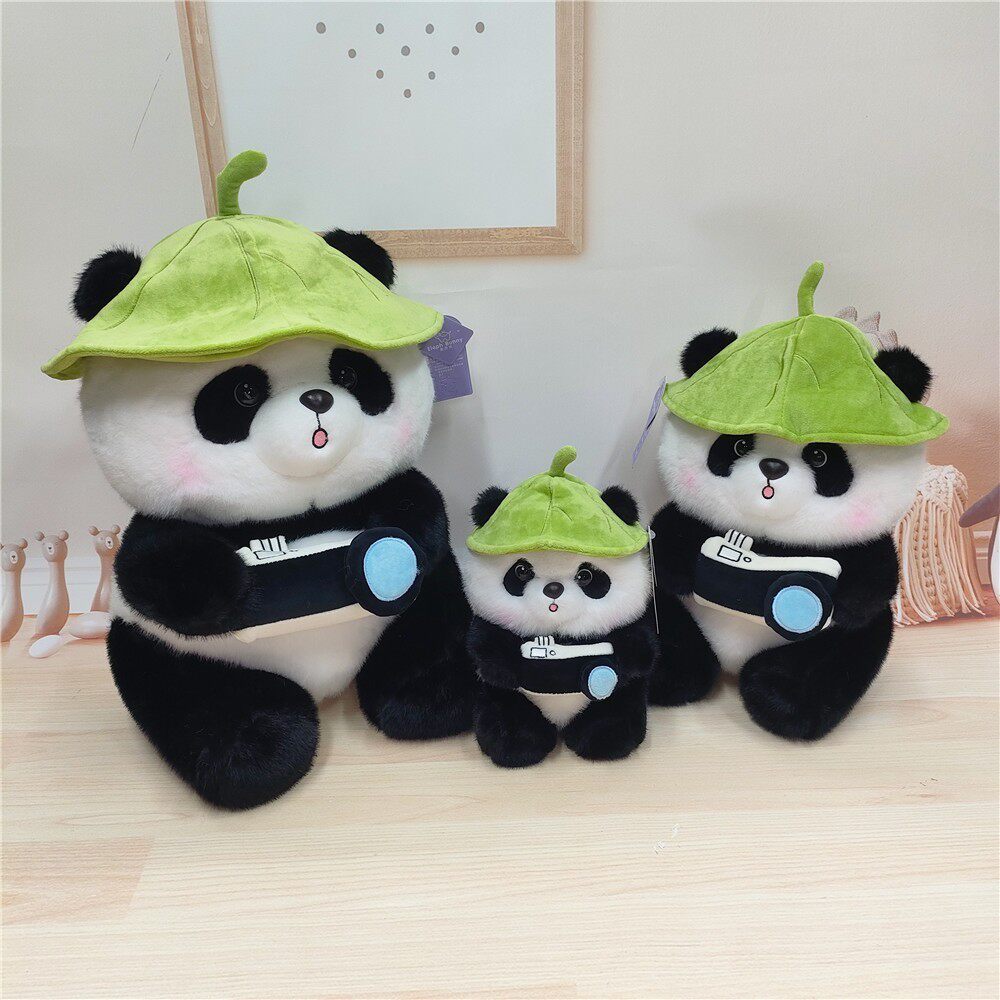 象皮兔相机熊猫毛绒玩具陪伴安抚呆萌熊猫公仔可爱布娃娃儿童玩具