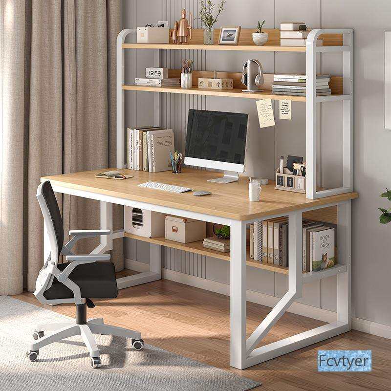 吉妃翔写字现代简约书桌家用书架电脑桌简易带一体学生学习桌置物