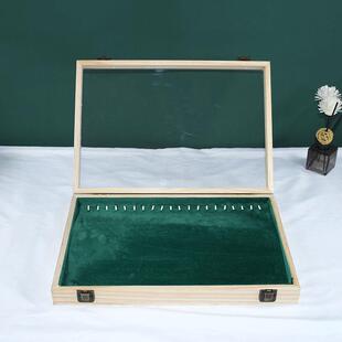 高档胡链桃色防尘首饰盒收纳耳钉耳环盒戒指盘手手镯包装项链托展