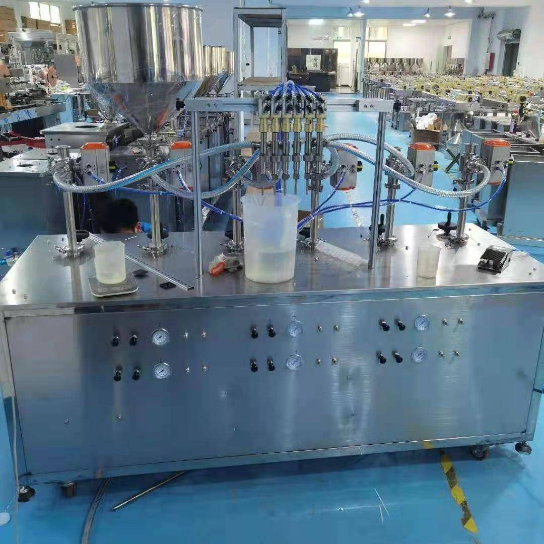 6色丙烯颜料灌装设备半自动多头液体分装机瑞宝水彩颜料灌装机