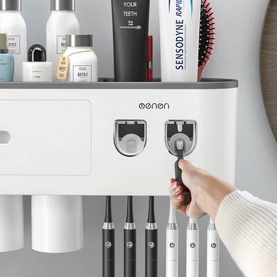 bathroom holder shelf rack shower caddy set toothbrush wall