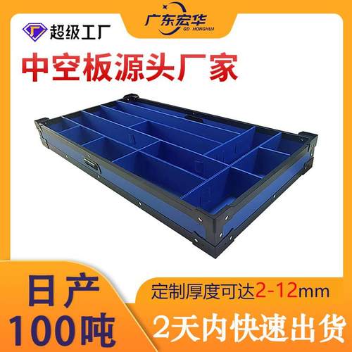 广州2mm蓝色中空板骨架箱可彩印湿印耐高温隔板空心塑胶瓦楞pp板