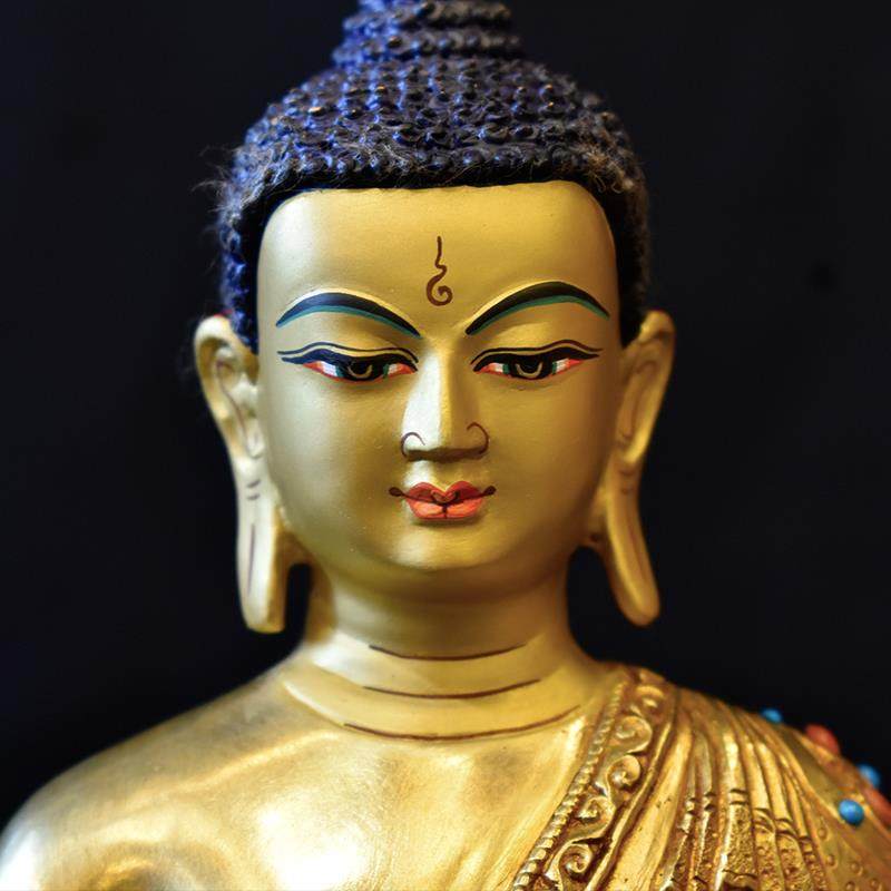 高档释迦尼铜像释摩尼 尼泊迦尔手工紫铜鎏金藏传密2宗摆件牟2cm