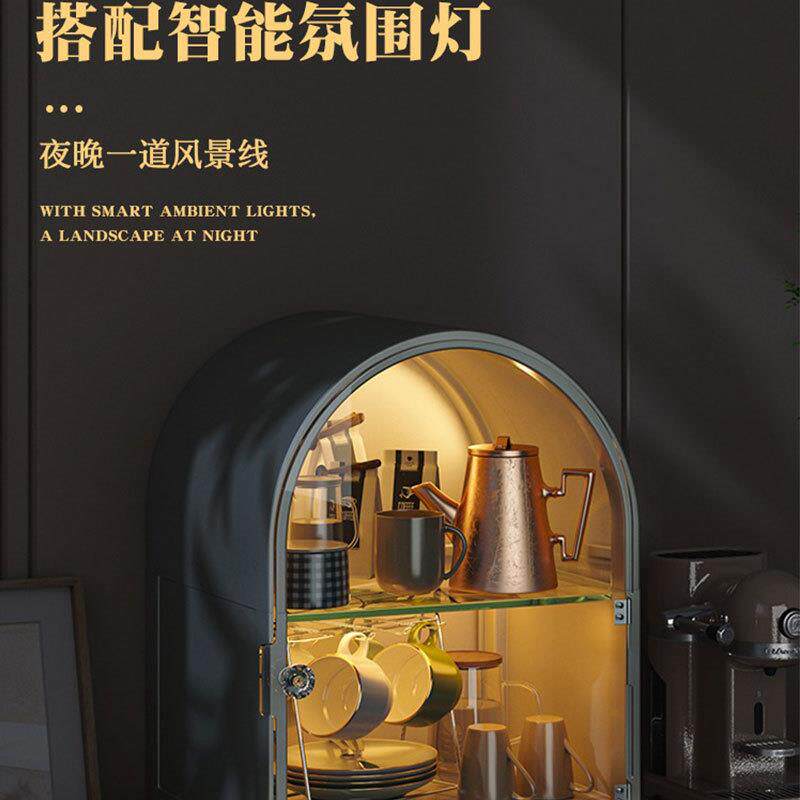 放61K3防杯子纳置F77M7JJ6物架收尘落地水杯收纳柜桌面储物纸杯茶