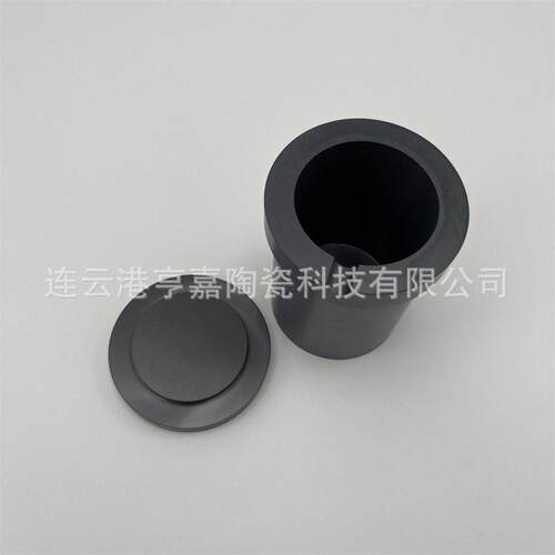 来图定 制 耐磨氮化硅陶瓷坩埚 Si3N4黑色陶瓷熔融坩埚