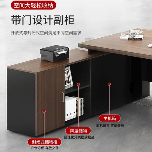 办公桌简约办公室家具桌椅组合经理总裁人桌子大班台老板桌