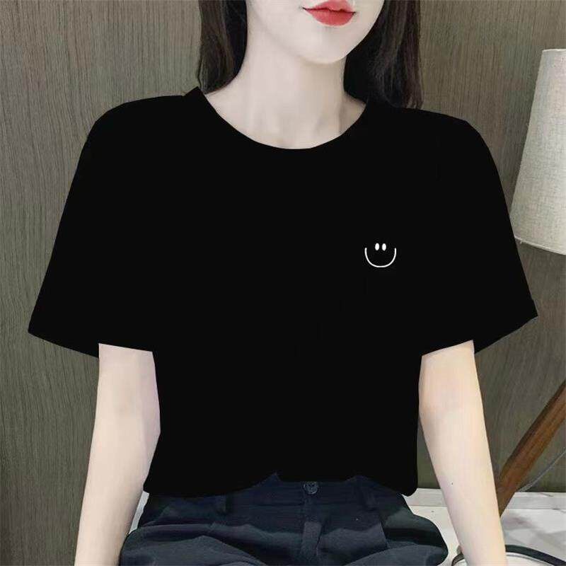 韩国黑色短袖T恤女2026夏季新款宽松时尚显瘦百搭半袖打底衫上衣