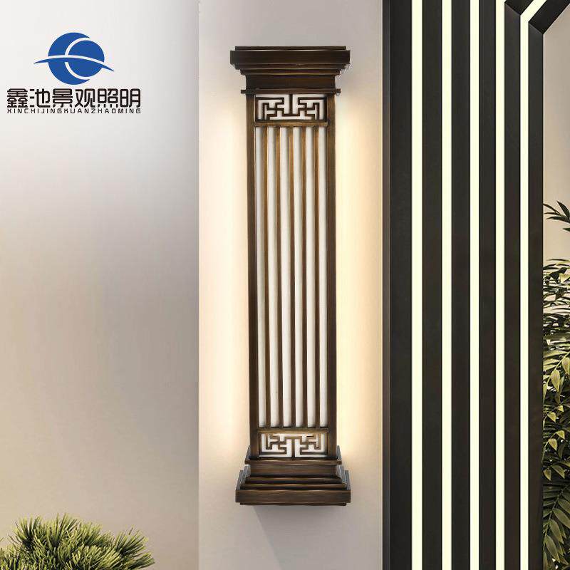 防水户外新中式壁灯墙灯酒店庭院室外围墙小区仿云石别墅大门口灯