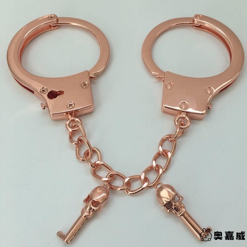 儿童玩具剧本杀手铐道具成人影视加厚手扣表演密室不锈钢手镯手拷