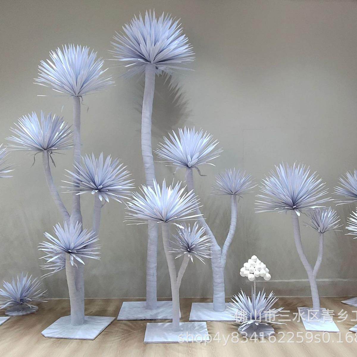 粉色椰子树仿真 彩色假椰树 粉色假植物装饰摆件 彩色假绿植假树