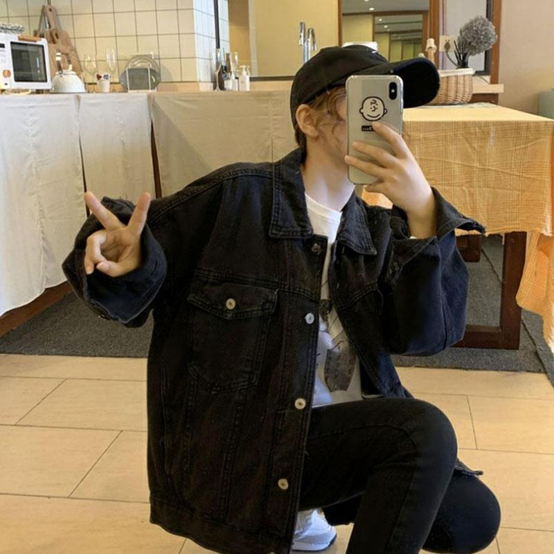 极速黑色牛仔外套女春秋韩版网红衬衣设计感小众上衣宽松工装马甲