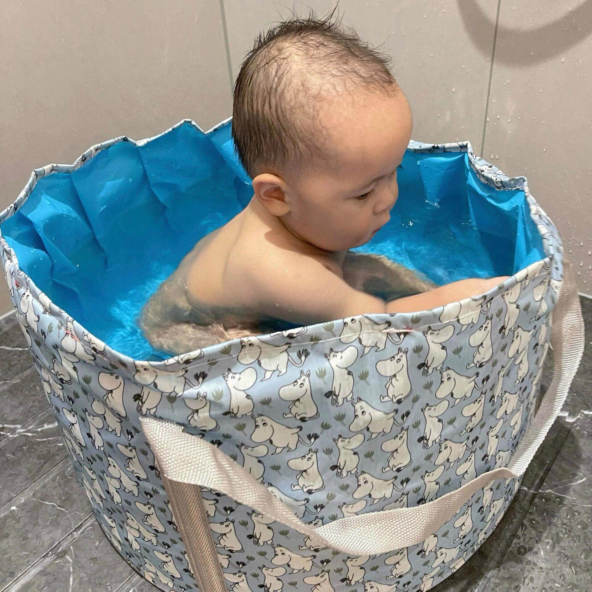 儿童泡澡捅免安装可折叠旅行婴儿沐浴桶便携式防水加厚宝宝洗澡桶