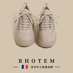 RHOTEM厚底老爹鞋女2026春季新款复古增高韩版松糕轻奢风运动鞋子
