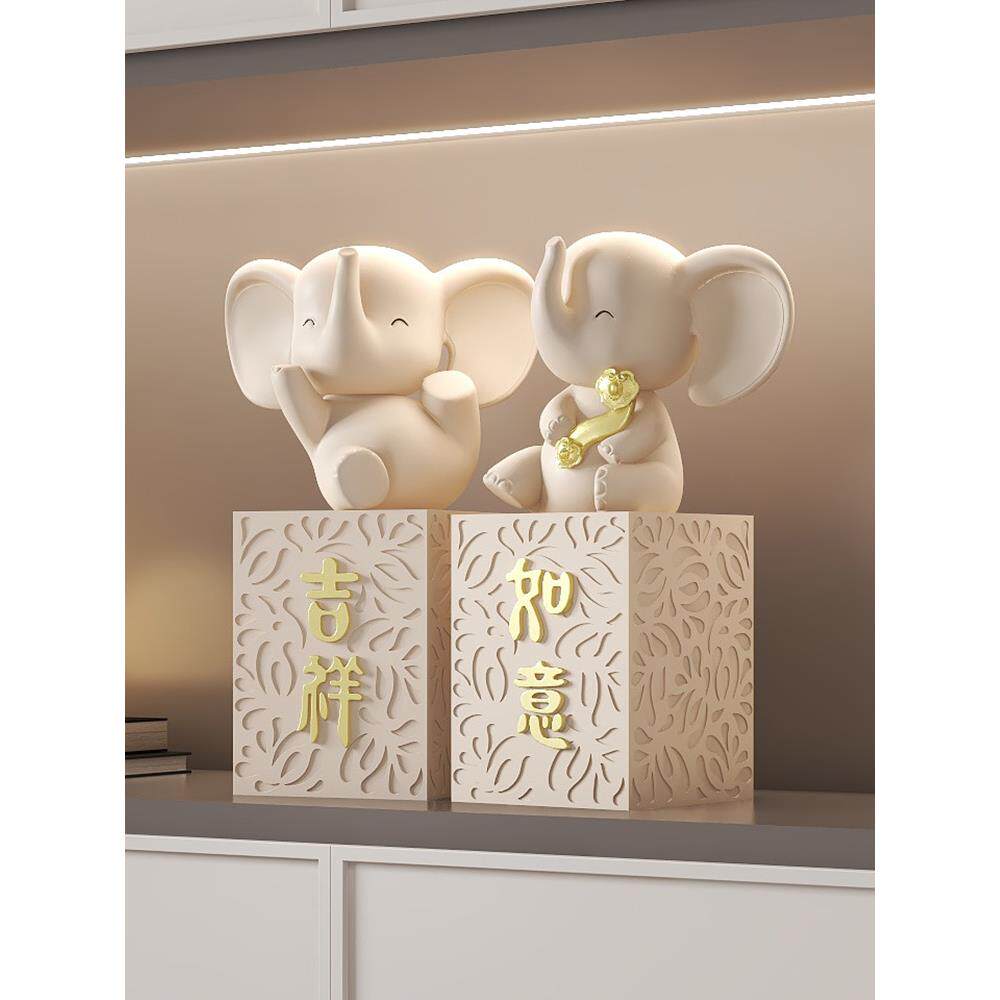 采购产品大象饰品,一对客厅酒柜,入口大厅,家庭装饰,吉祥和好
