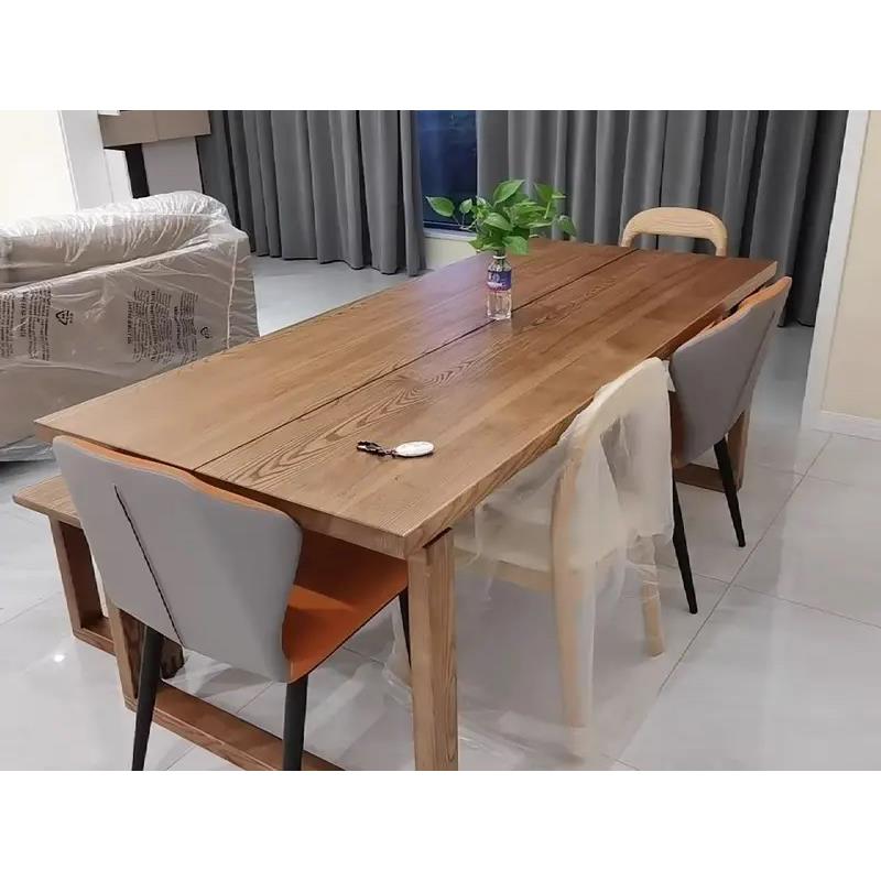 北欧实大餐木白蜡木桌家用长方形饭桌原木板桌子作工台简约现代办