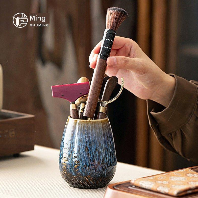 窑变茶道六君子套装茶具功夫用茶具配件茶艺用具组合摆件木茶夹