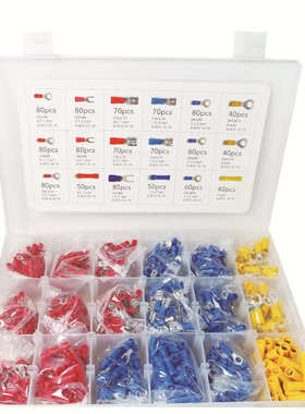 货源 1200pcs冷压接线端子 连接端子盒装 18款组合接线盒装