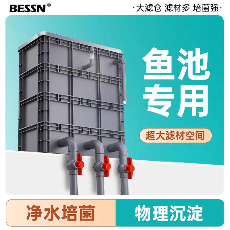 大型鱼池过滤器水循环系统周转箱过滤箱户外水池锦鲤池过滤系统